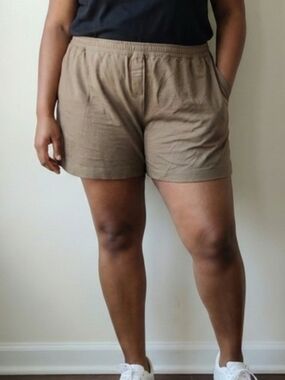 Universal Standard Terry Sweat Shorts In Beige Size 14-16 (Small)